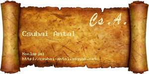 Csuhai Antal névjegykártya